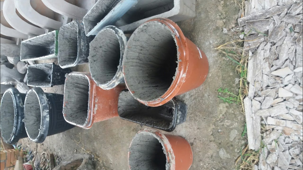 como fazer vasos de artesanato de cimento e areia e ferro com formas de plástico simples e fácil