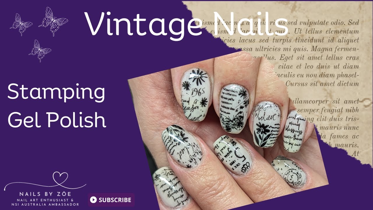 Vintage Nails | Gel Polish | Stamping | Applying Gel Polish with Texture