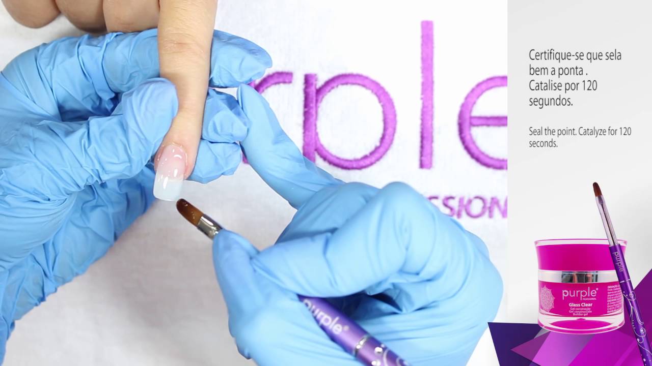 Aplicação de Gel Glass Clear | How to Apply Builder Gel by Purple Professional