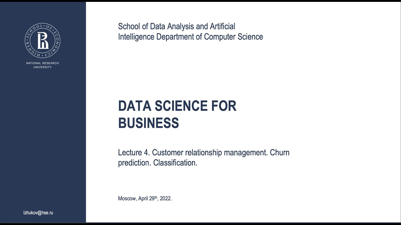 Lecture4. Customer relationship management. Churn prediction.Classification.