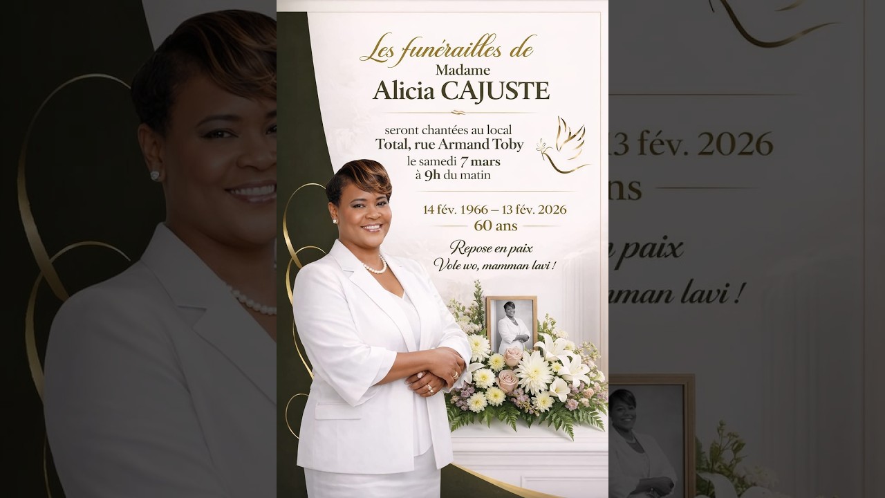 Cérémonie Funéraire de Mme Alicia Cajuste