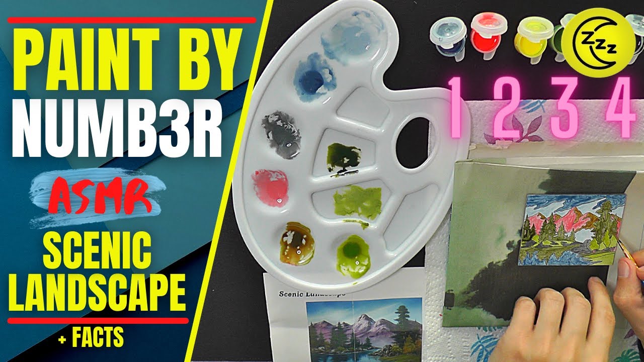 [ASMR] PAINT BY NUMBER 🎨 | Bob Ross Facts + Chewing Gum