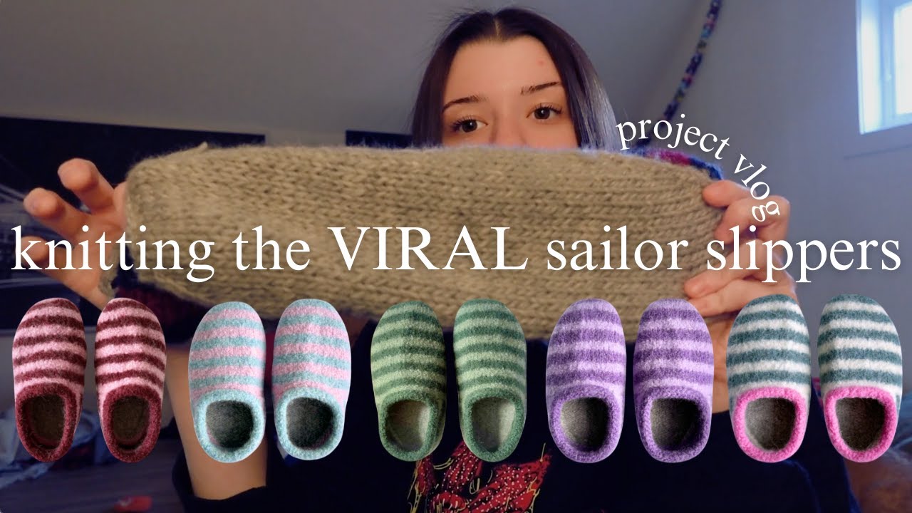 knit the sailor slippers with me