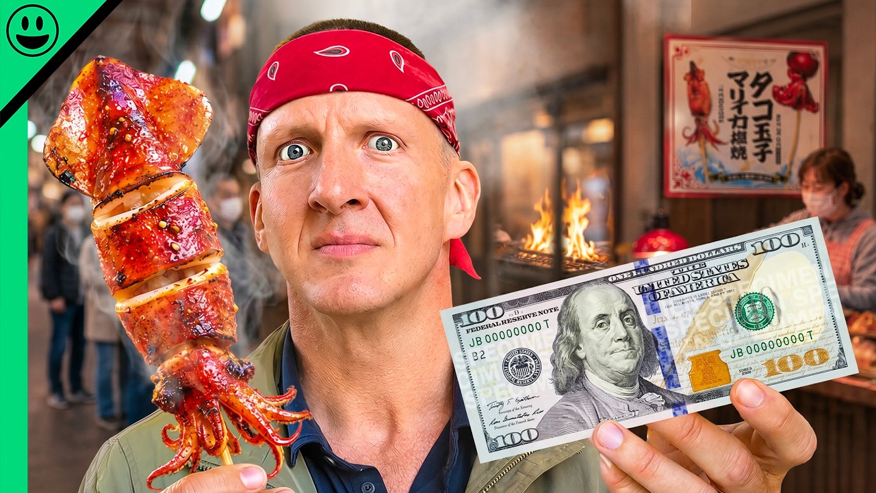 Челлендж: 100$ на японскую уличную еду в Киото!!