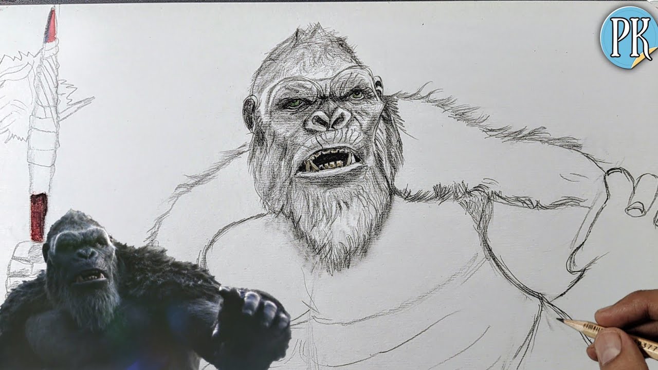 How to draw King KONG / from Godzilla x Kong: The New Empire