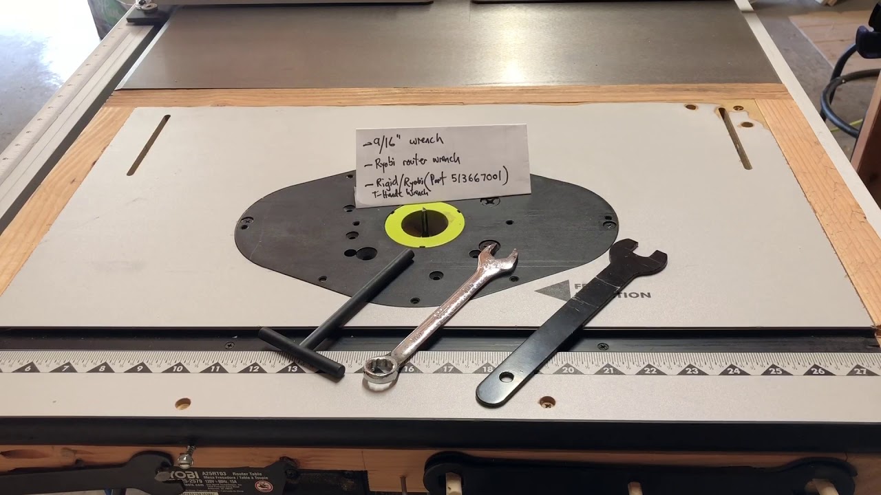 Above-The-Table Router Bit Changes/Height Adjustment, Ryobi R163G Router in Ryobi Universal Table