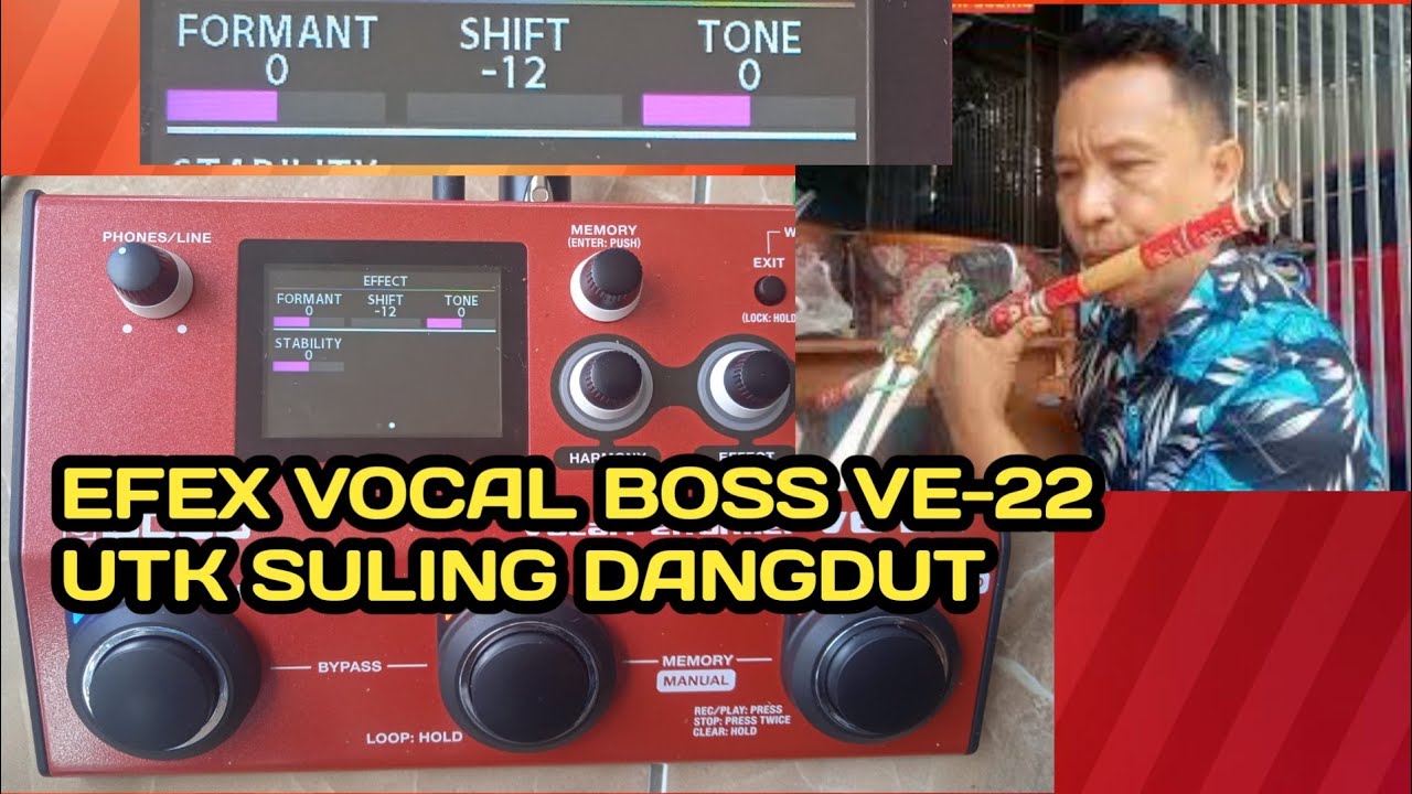 Setting efex vocal Boss ve-22  untuk efex suling dangdut