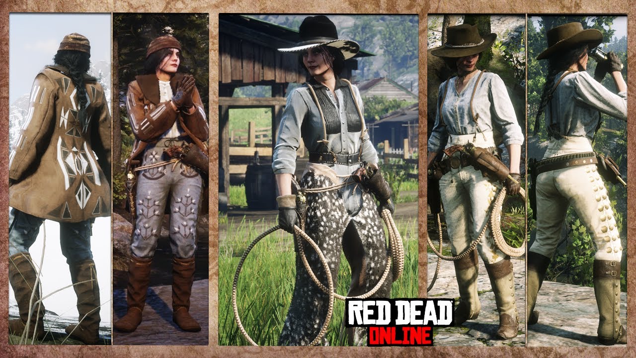Red Dead Online: Variety Mix of 8 Female Outfits