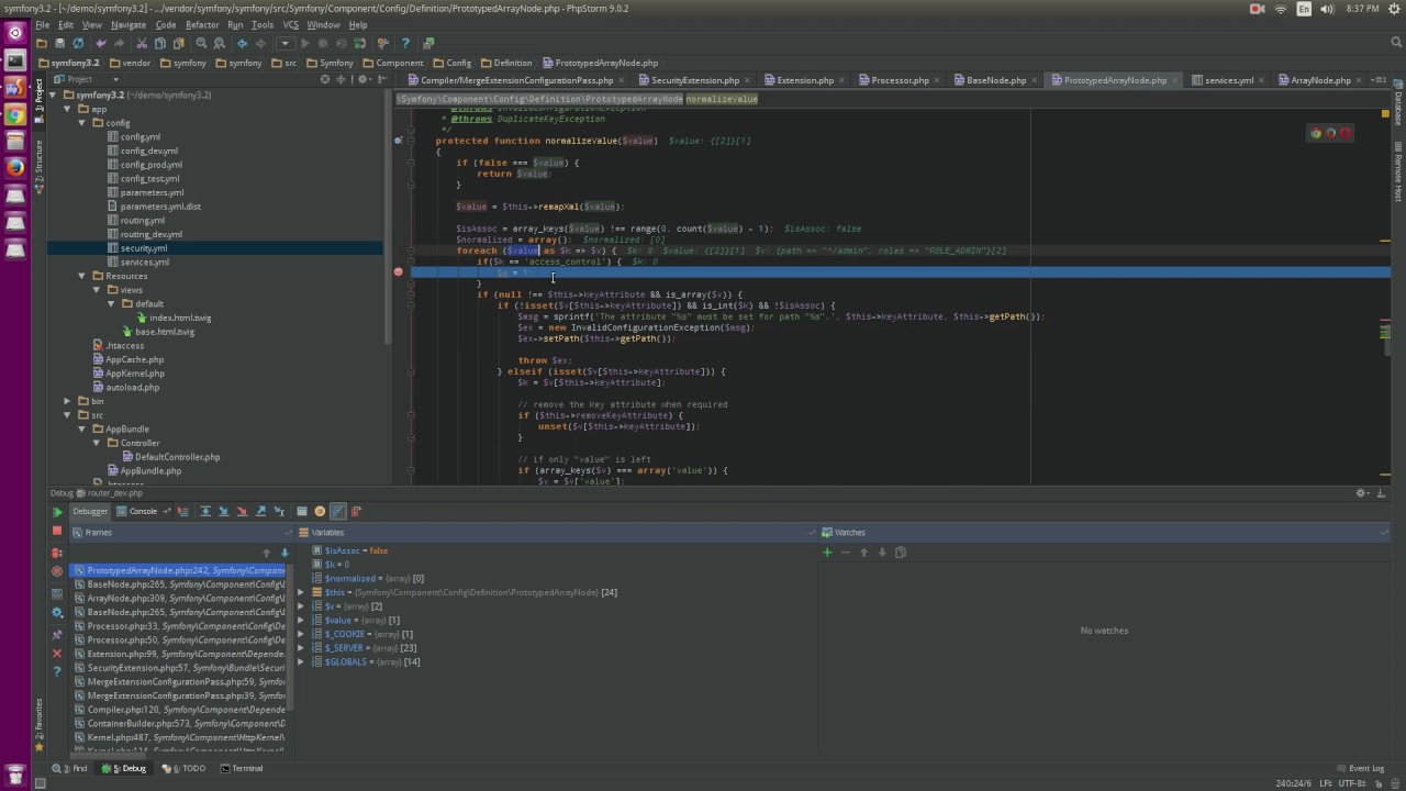 Access Control debug symfony journey