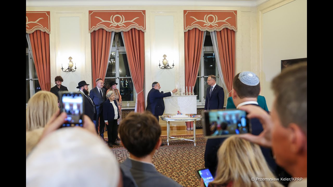Uroczystość zapalenia świec chanukowych w Pałacu Prezydenckim