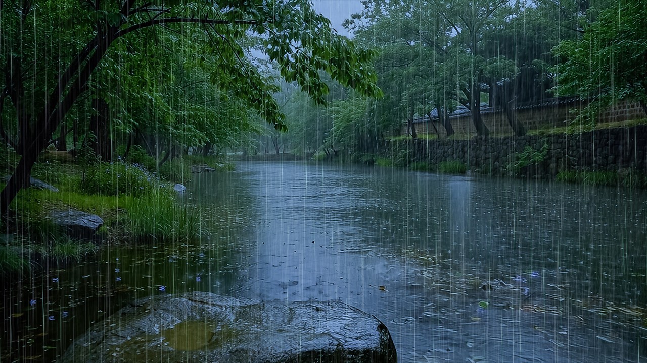 Put you Sleep Instantly with Real Forest Rain | ASMR Rain on Lake to Deep Sleep & Cure Tinnitus