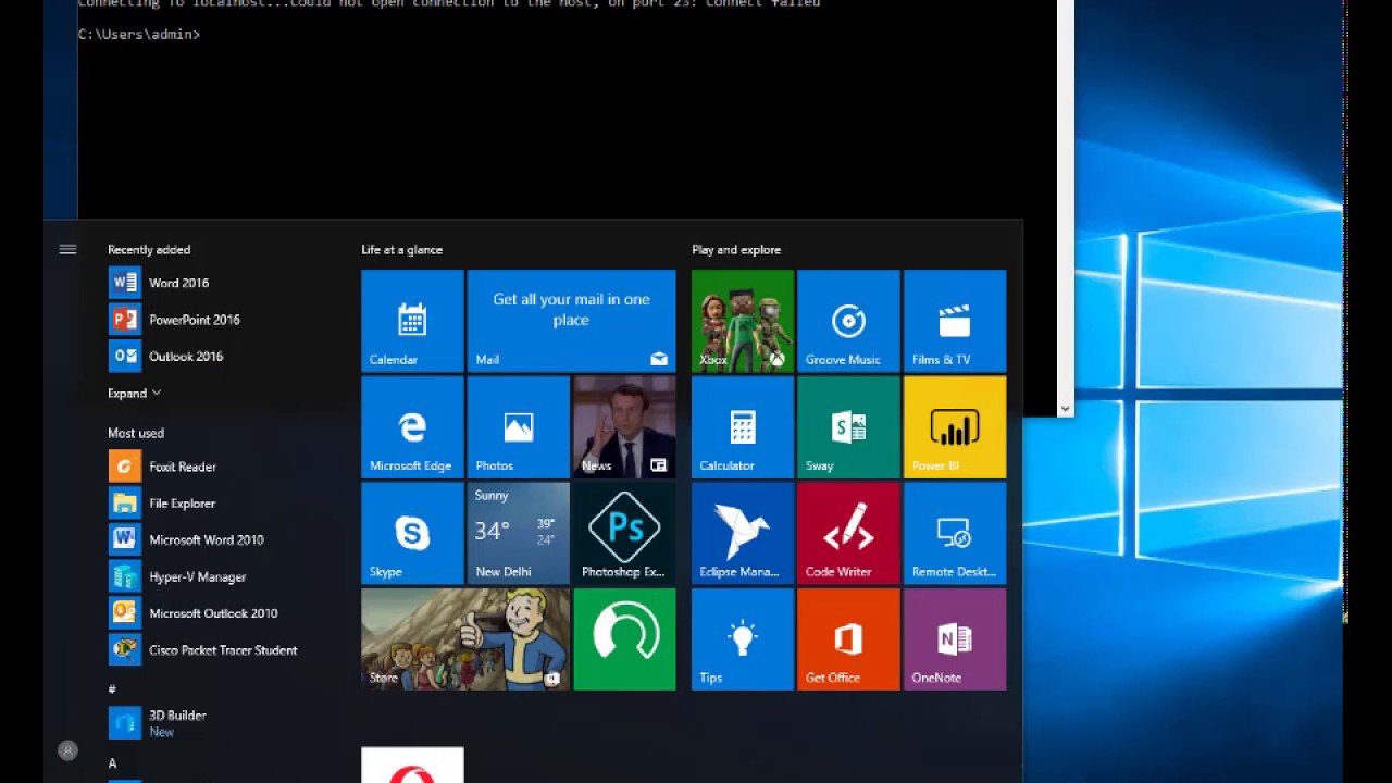 Configure Telnet in Windows 10
