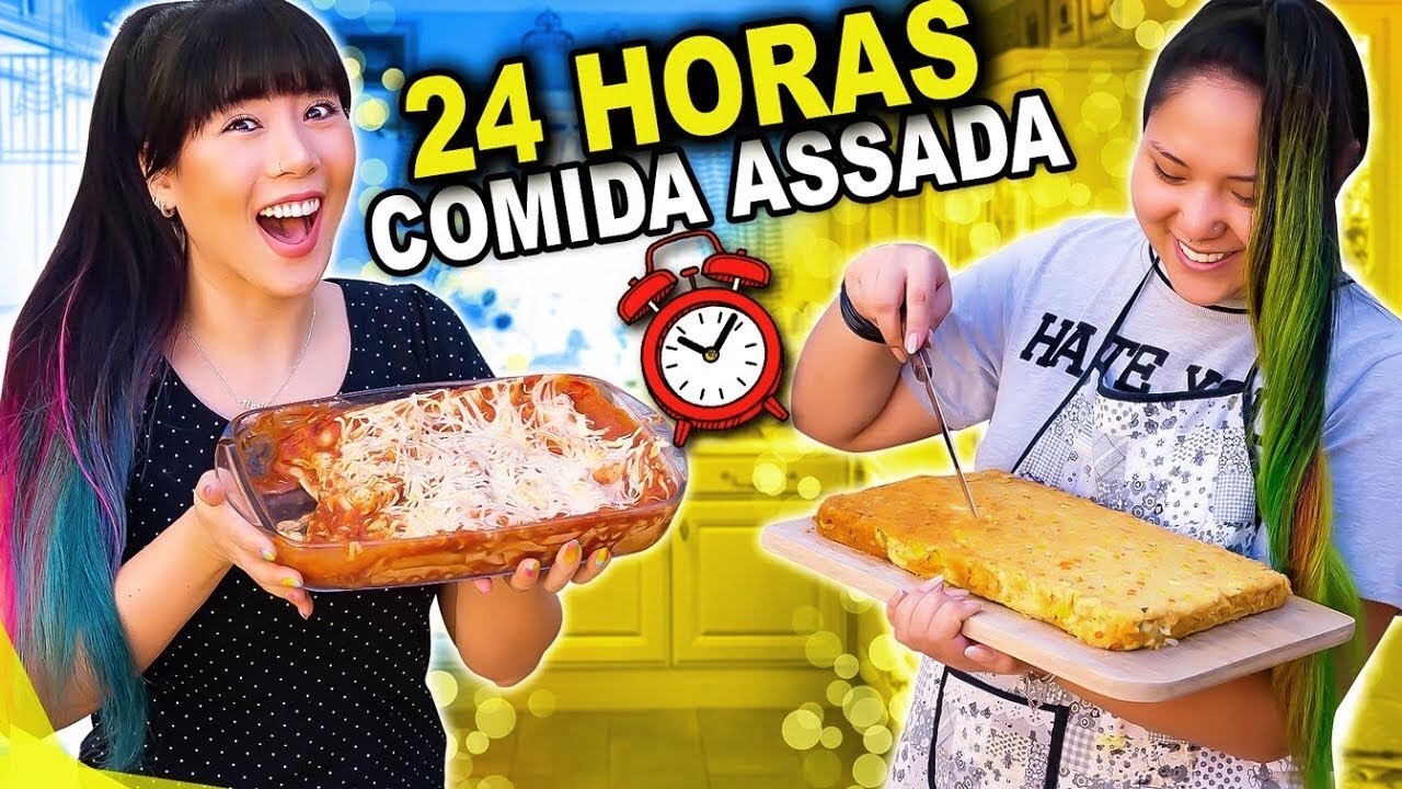 24 HORAS só COMENDO COMIDA ASSADA!!
