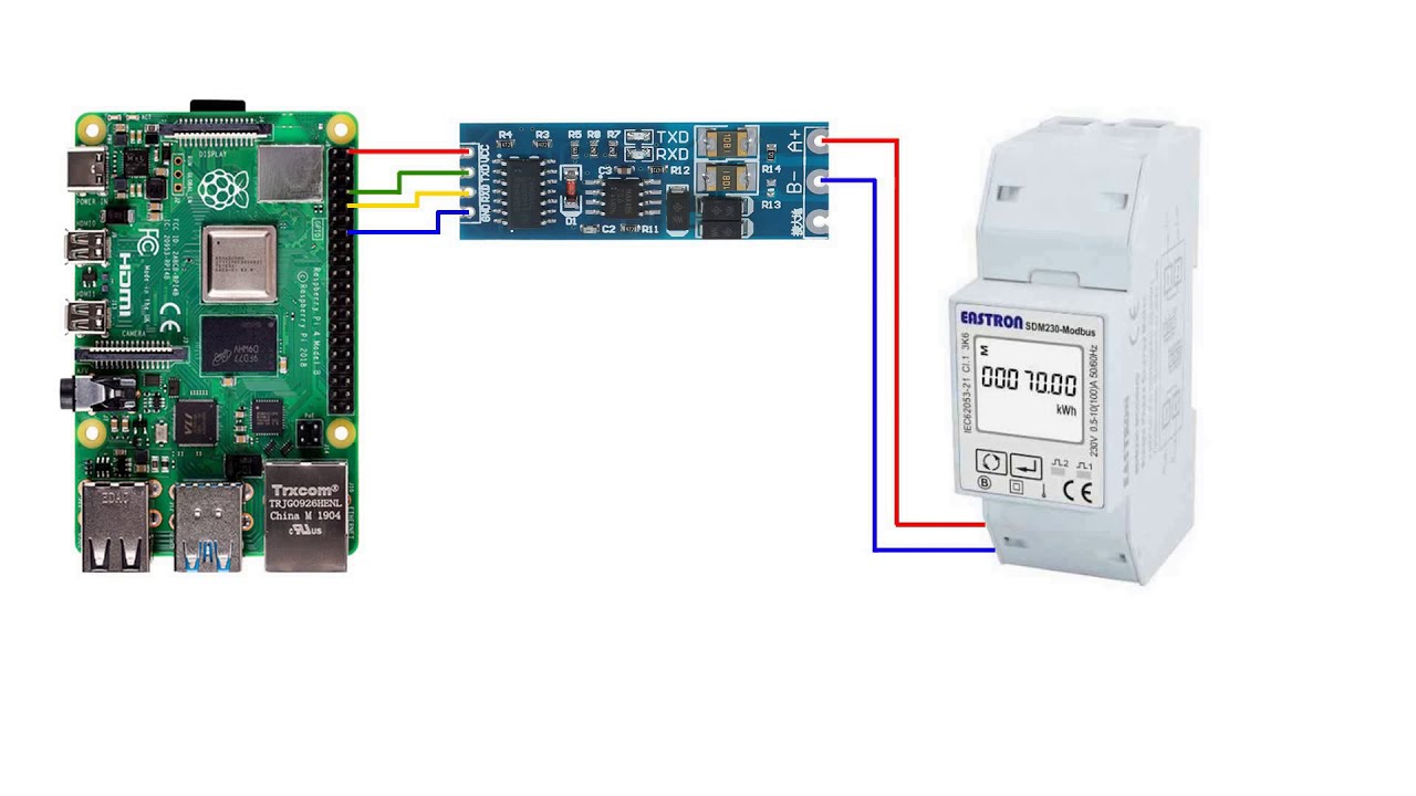 Connecting an electricity meter to the Raspberry Pi. Подключение электросчетчика SDM230
