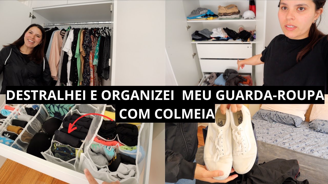 COMPRINHAS, ORGANIZAÇÃO DO GUARDA ROUPA COM COLMEIA E DESTRALHE