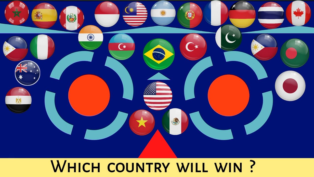 200 Countries Marble Race In Algodoo