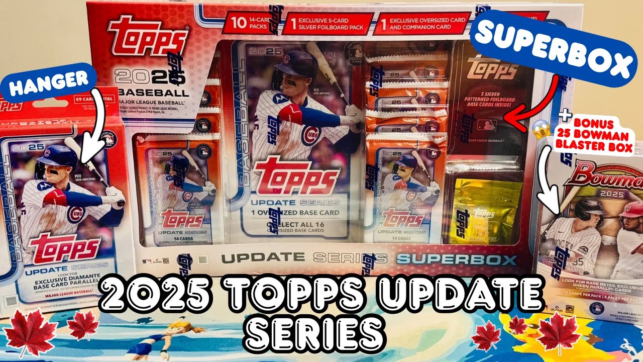Супербокс и бокс-подвеска серии Topps Update 2025! Бонусный бокс Bowman Blaster 2025! Бейсбол воз...