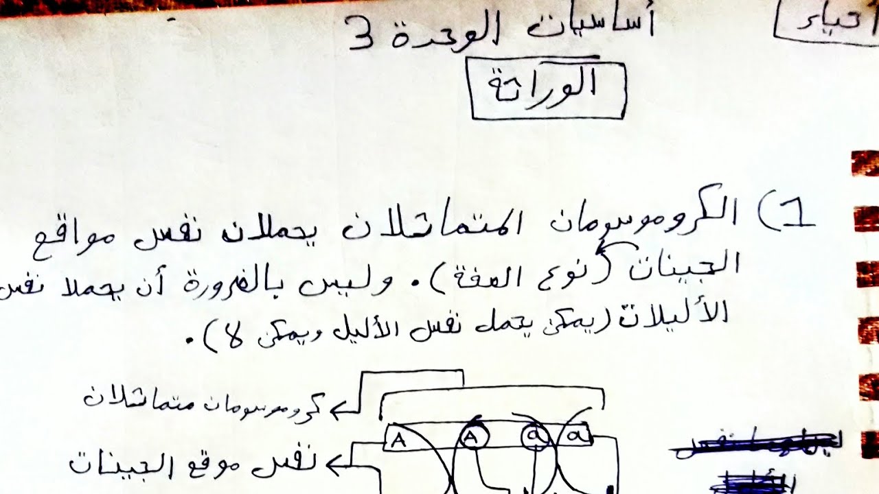 أساسيات لازم تعرفها قبل ما تبلش بوحدة الوراثة😏 الوحده الثالثة/ احياء /جيل 2008