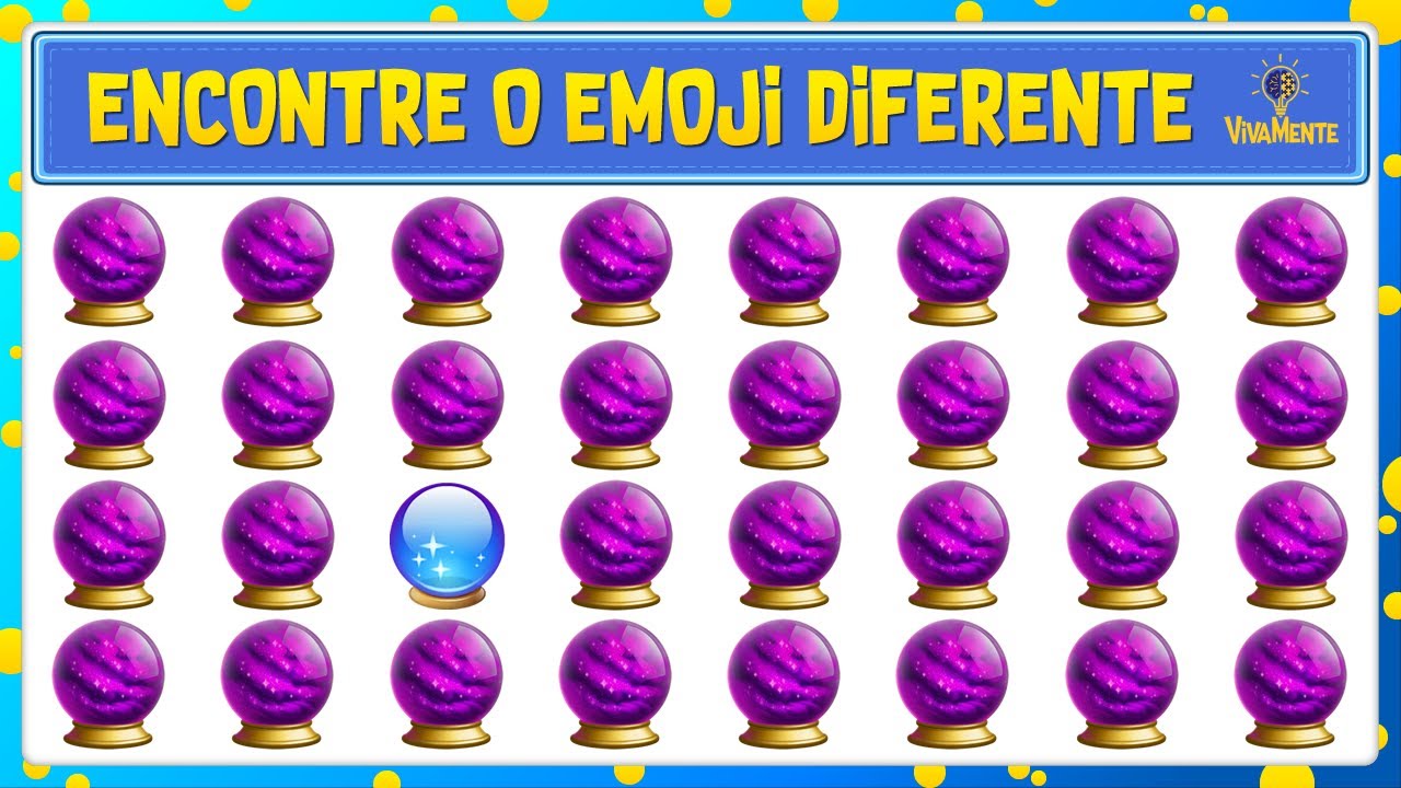 🔮 ENCONTRE O EMOJI DIFERENTE + REPETIDO + 7 ERROS! 💡 VivaMente