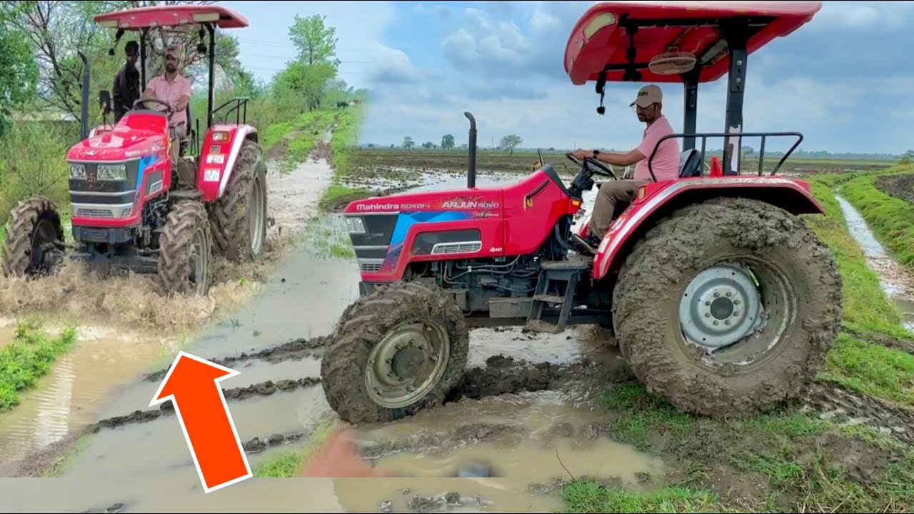 4x4 Mahindra Arjun NOVO 605 4wd अब खेतों पर जाने के यही सहारा है पहला Spray पौध में