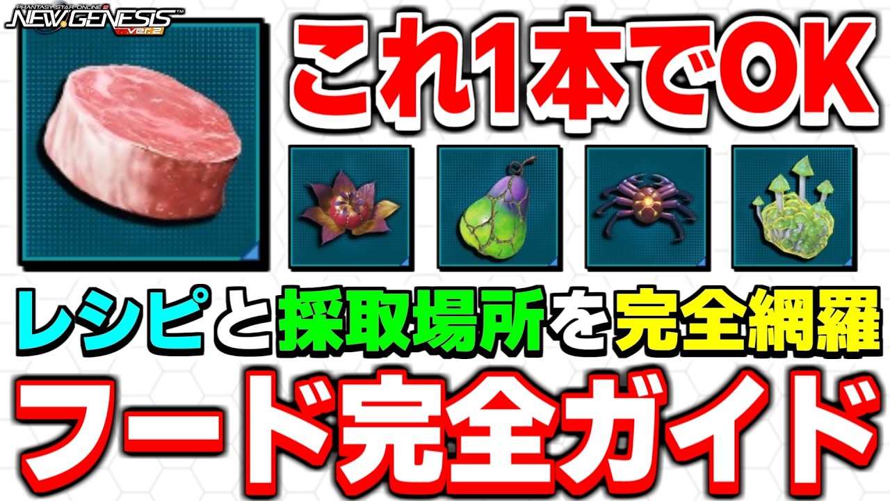 【保存版】これ1本で全部わかる！採取場所付き「クイックフード」のおすすめレシピまとめ！【クイックフード】【PSO2NGS】【NGS】