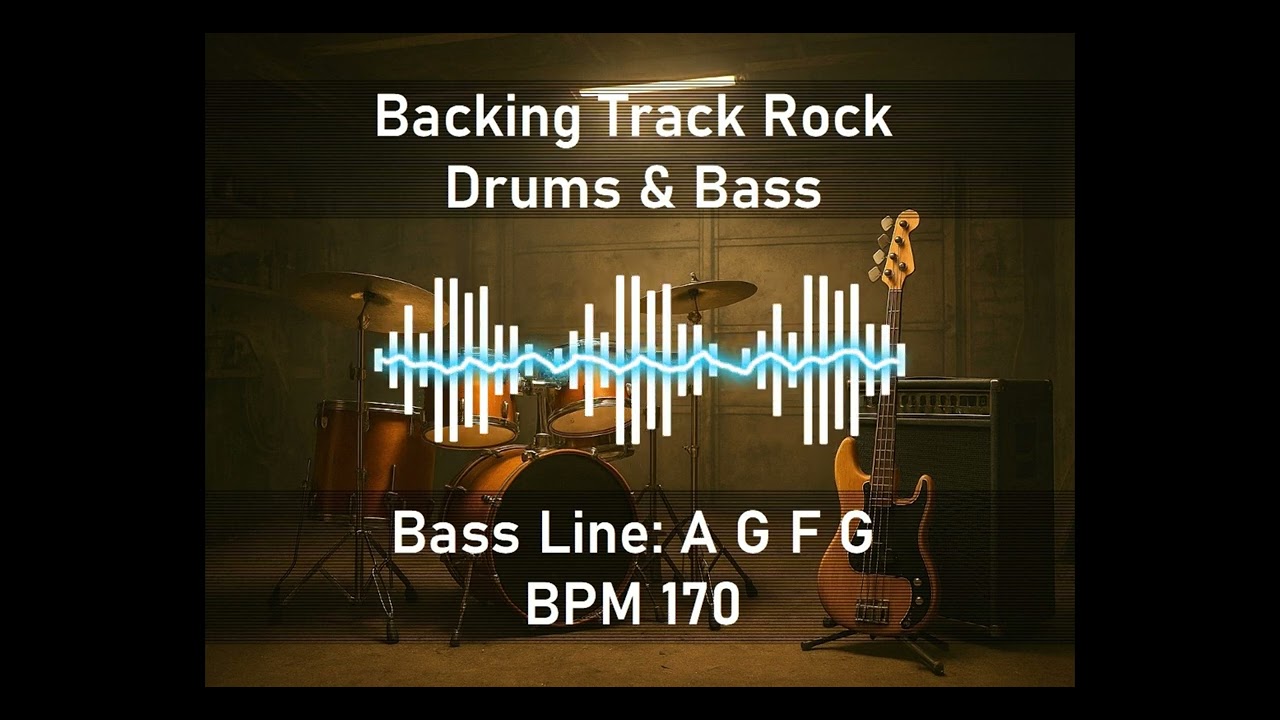 #37 Backing Jam Track: Rock (Drums & Bass) 170 BPM (AGFG)
