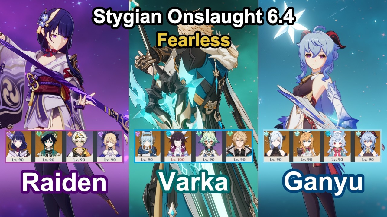 C2 Raiden & C0 Varka & C1 Ganyu | Stygian Onslaught Lv.5 | Fearless | 6.4 | Genshin Impact