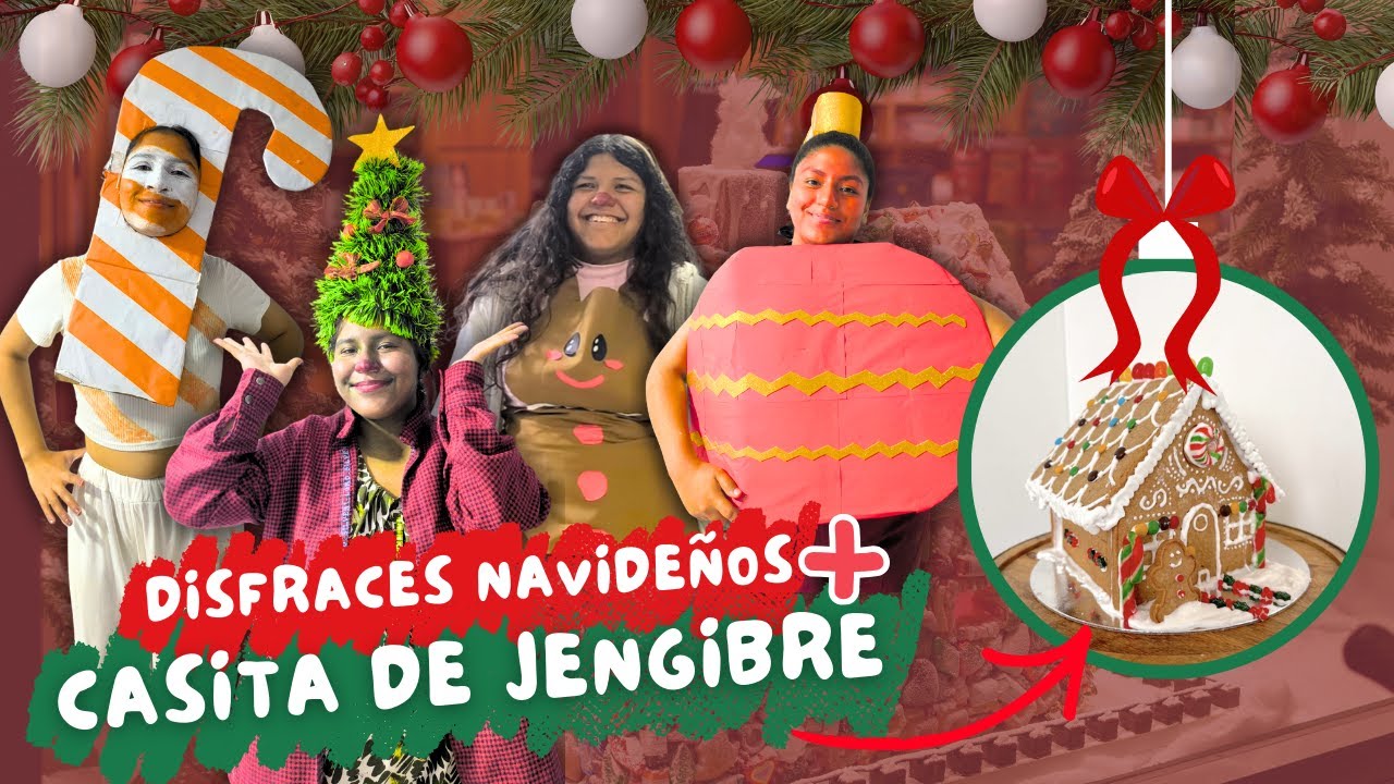 NOS DISFRAZAMOS Y HACEMOS UNA CASA DE JENGIBRE *sale mal*😱🎄