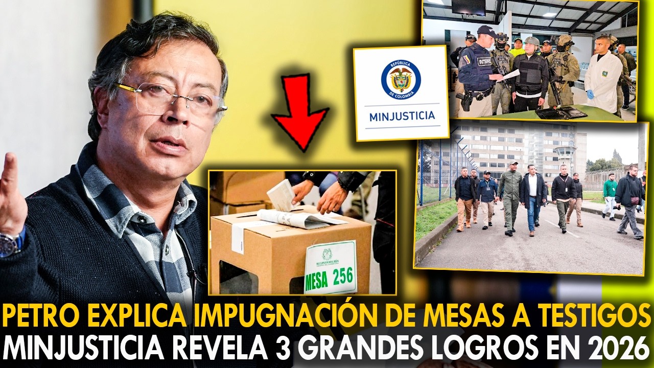 ¡ALERTA! PETRO EXPLICA IMPUGNACIÓN DE MESAS A TESTIGOS. MINJUSTICIA REVELA 3 GRANDES LOGROS EN 2026