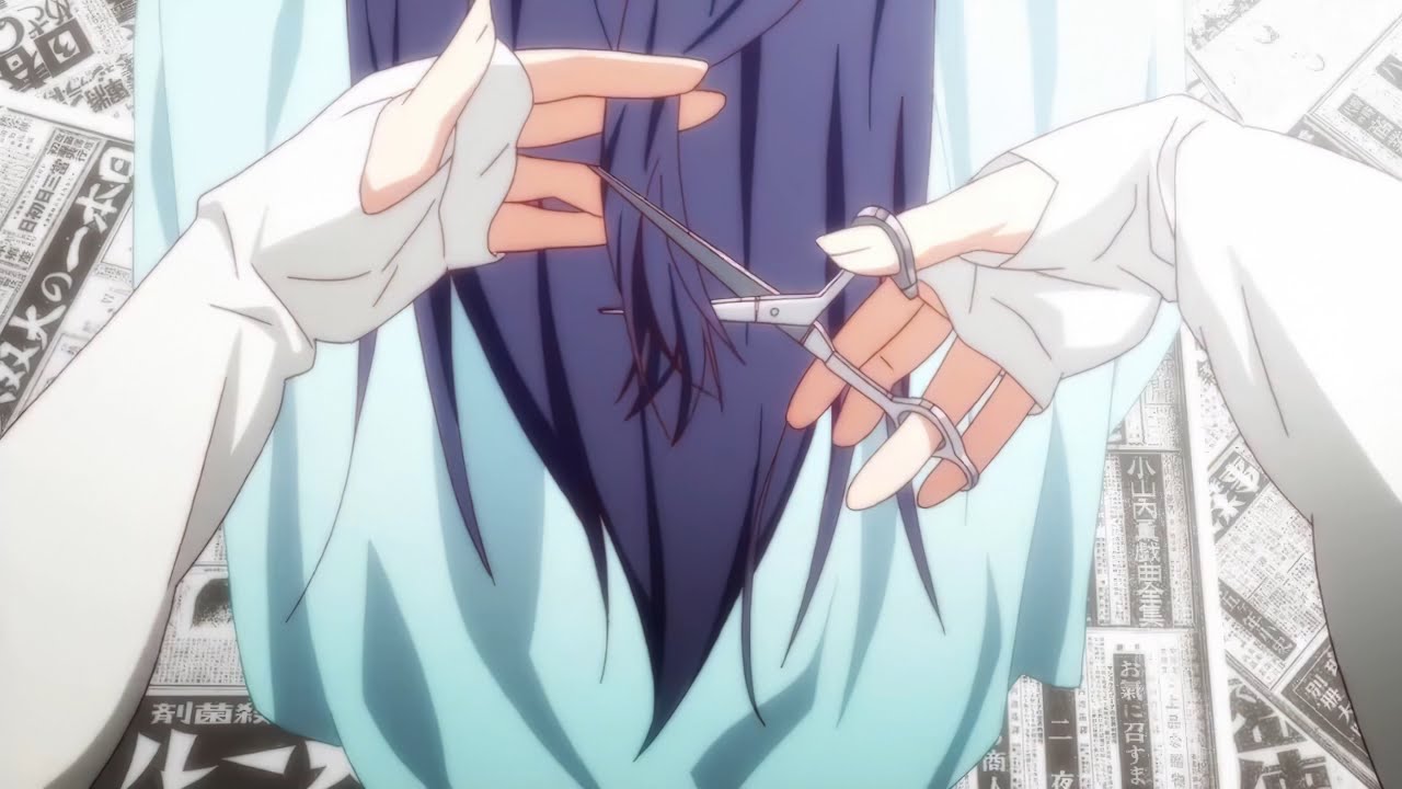Hanamonogatari anime haircut scene (4K remaster)