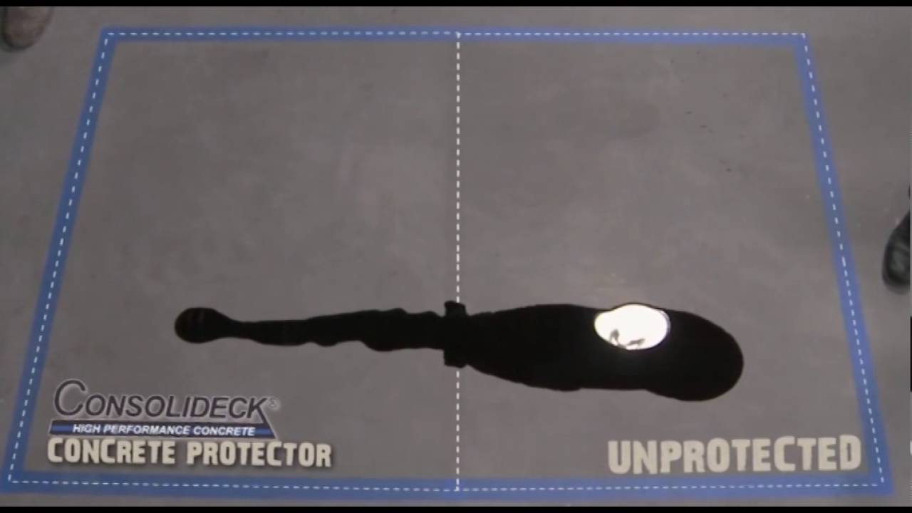 Consolideck&reg; Concrete Protector vs  a jug of motor oil