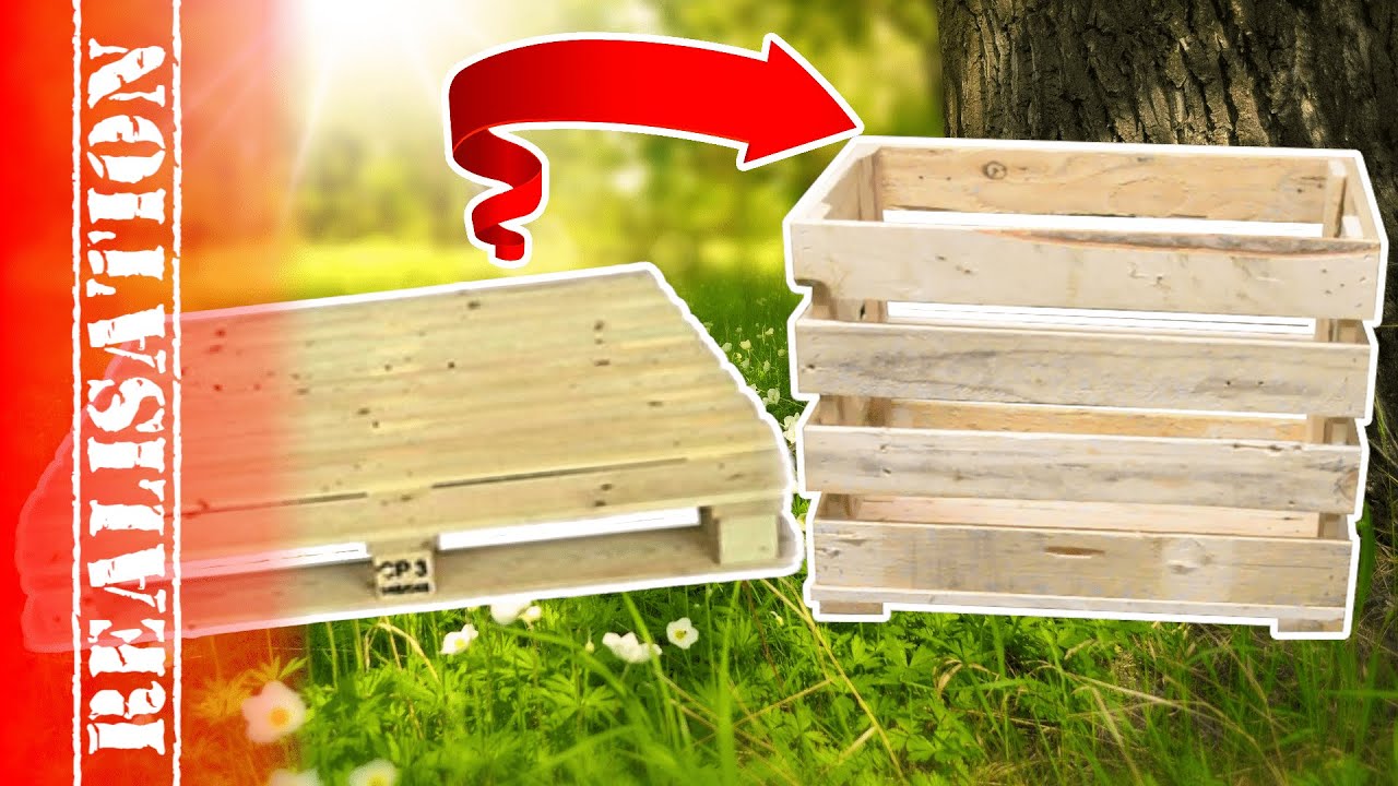 Une Caisse à chutes de bois type caisse à pommes en bois de palette (bricolage adapté aux débutants)