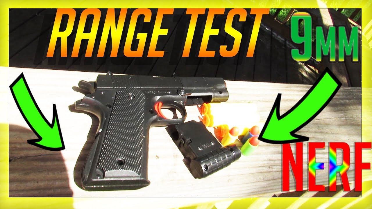 Colt M1911A1 Nerf Gun [RANGE TEST] 9mm Rubber Bullets