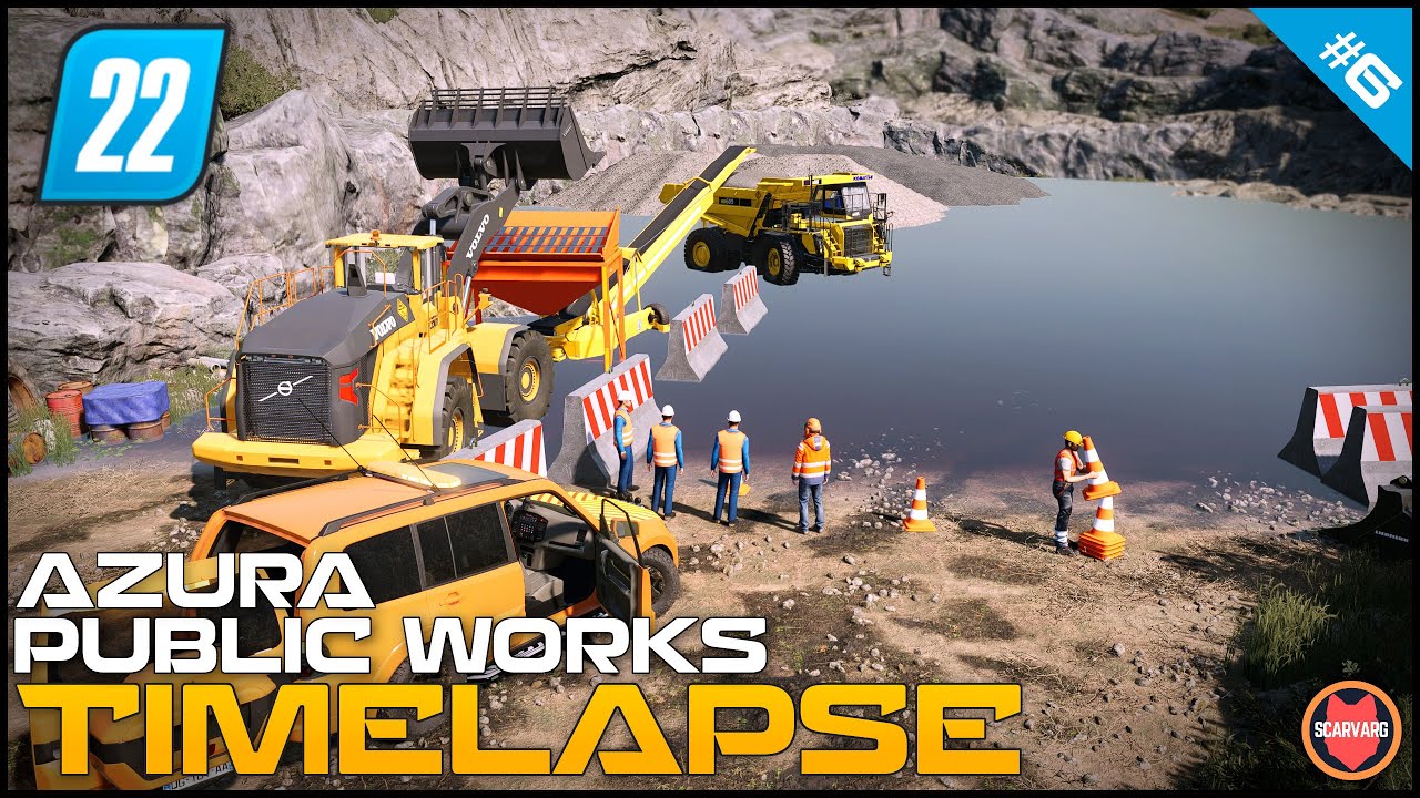 🚧 The Mine Is Flooded, Working Under Ground With An Excavator⭐ FS22 Azura Public Works Timelapse