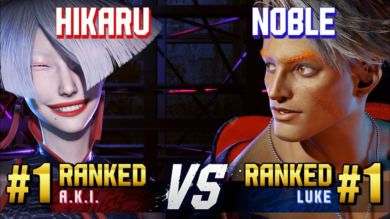 SF6 ▰ HIKARU (#1 Ranked A.K.I.) vs NOBLE (#1 Ranked Luke) ▰ High Level Gameplay