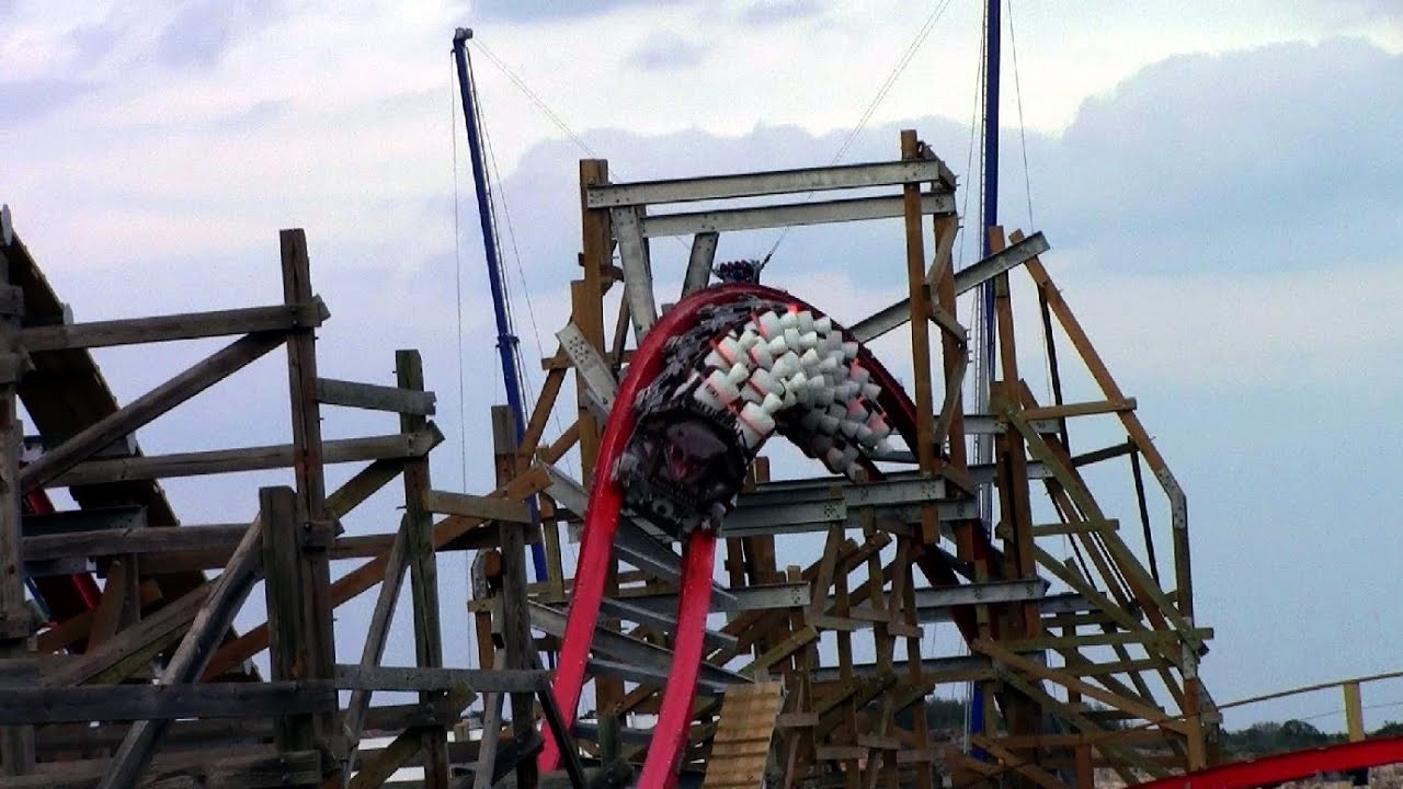 Iron Rattler construction update with testing - Day 2 at Six Flags Fiesta Texas