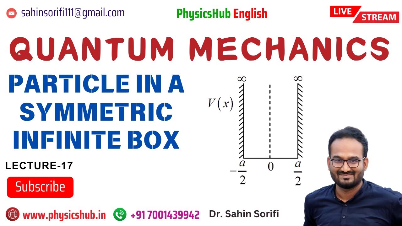 Lec-17 Particle in a One-Dimensional Symmetric Infinite Potential Well | Quantum Mechanics Lecture