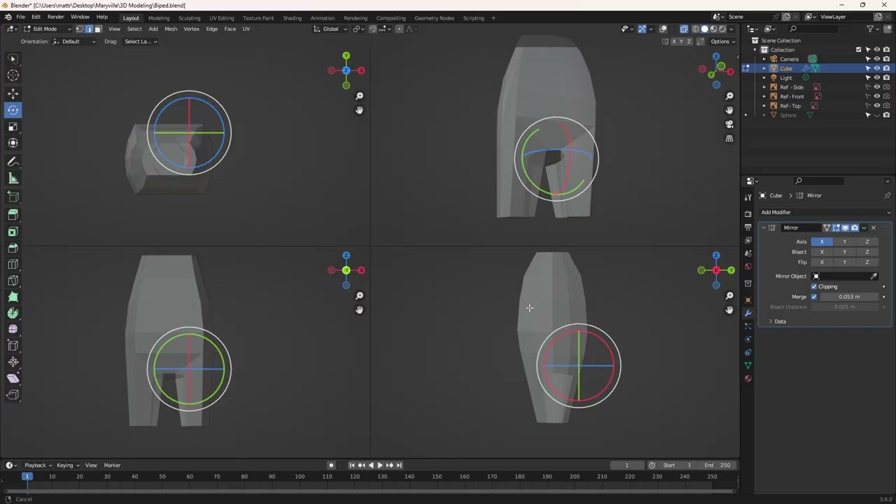 Blender Tutorials - Basic Biped Modeling - 04 Adding Legs and Feet