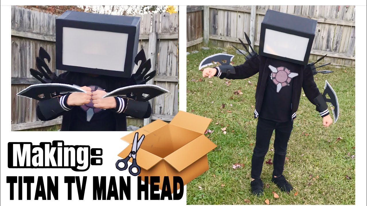 How to make a Titan TV man head costume out of cardboard #titantvman #skibiditoilet