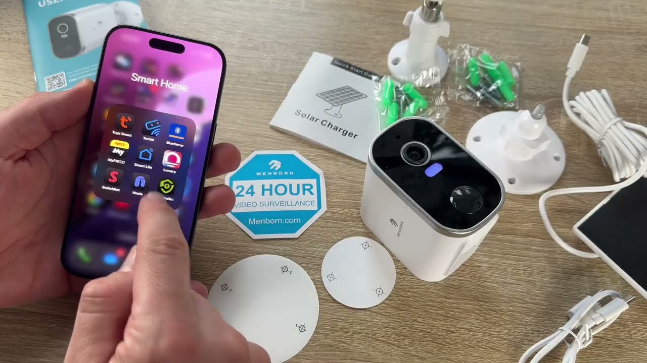 Menborn Überwachungskamera Aussen Solar Akku 2K: WLAN Kamera Outdoor Kabellos Unboxing & Anleitung 