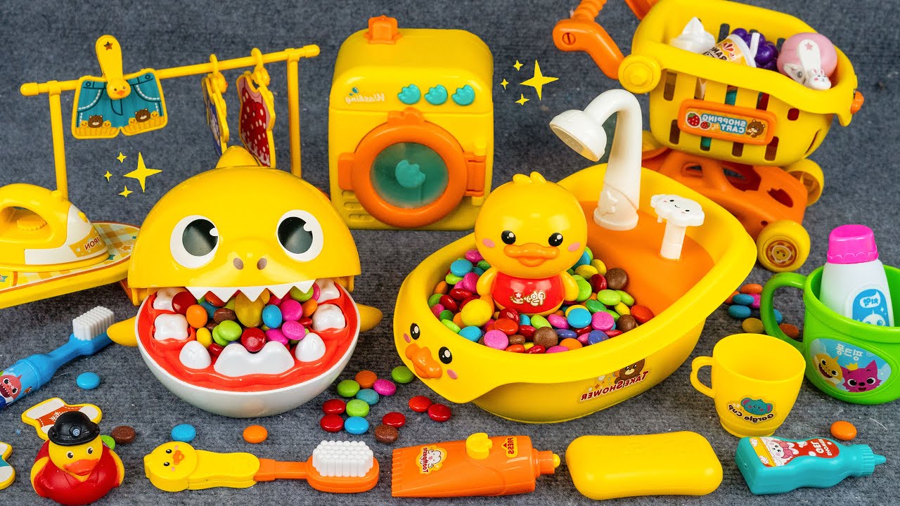 60 Minutes Ultimate Cooking Toys Playset, Unboxing Cute Yellow Laundry Set Collection | Tina Review