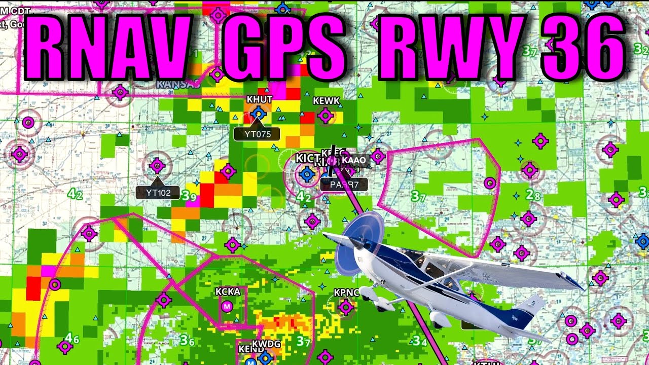 Полет Cessna 182 из Шривпорта, Луизиана (KDTN), в Уичито, Канзас (KAAO), заход на посадку по RNAV...