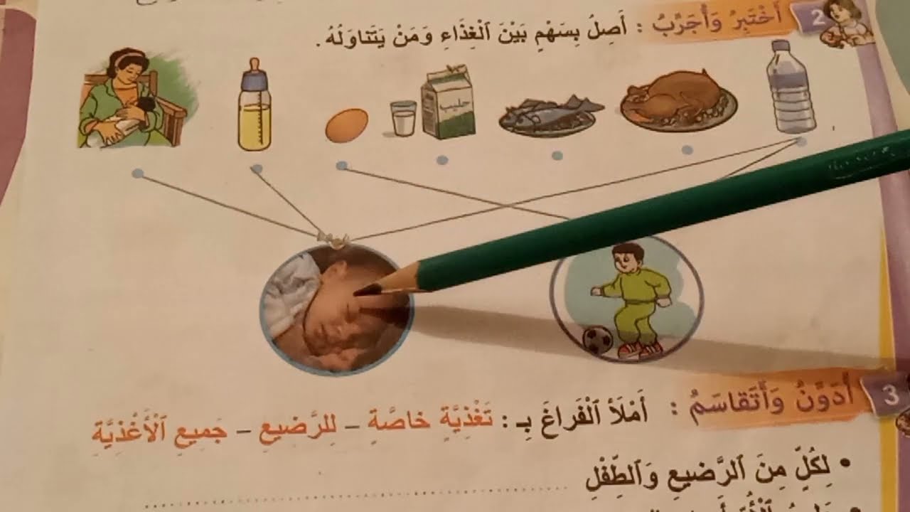 غذائي يختلف عن غذاء الآخرين الجديد في النشاط العلمي المستوى الأول ابتدائي