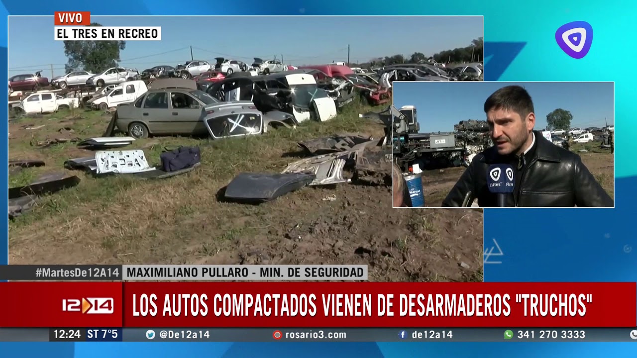 La provincia compactó autos secuestrados en desarmaderos ilegales