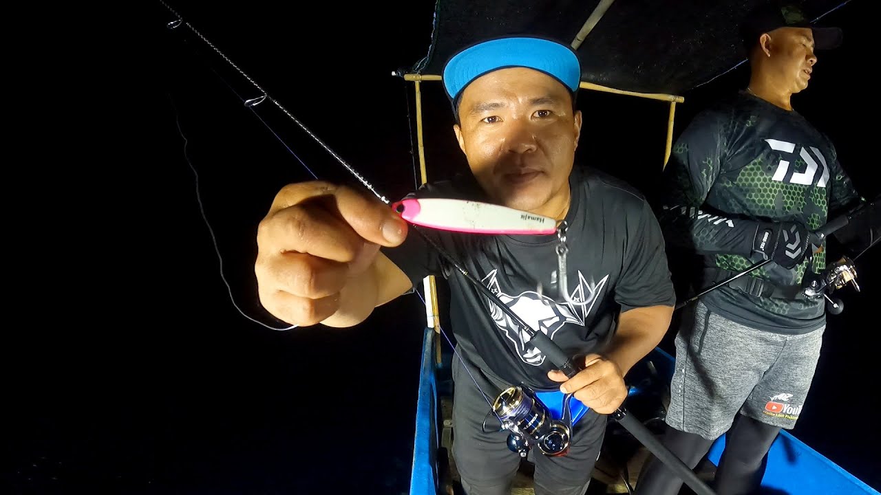 TARIKAN KUAT DOGTOOTH TUNA SAAT STRIKE || MANCING JIGGING MALAM ‼
