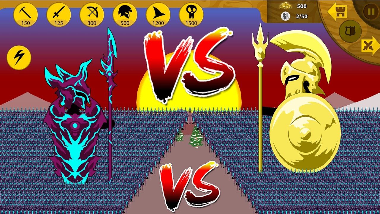 STICK WAR LEGACY | Army 9999 Spearton Vamp VS Army 9999 Spearton Golden🔥EPIC BATTLE