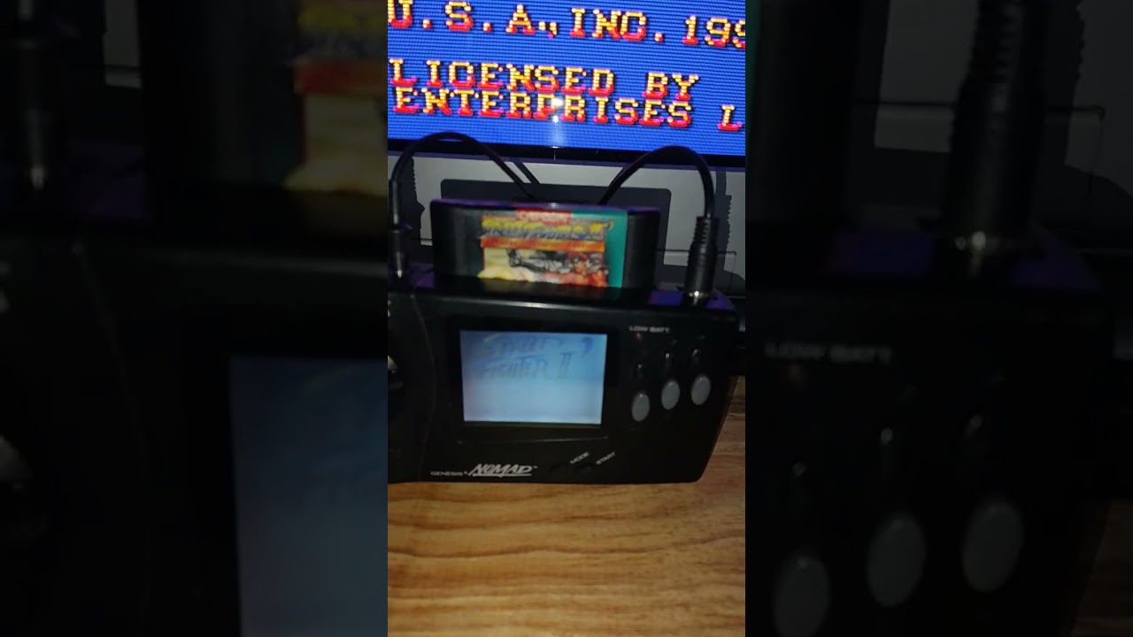 Sega Nomad on Crt playing Street Fighter 2 Special Champion Edition