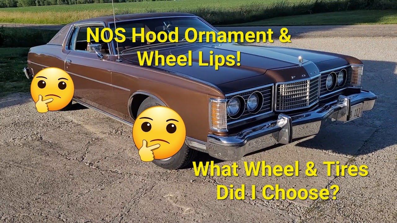 Новые диски, шины, украшение на капот NOS и все 4 молдинга колесных арок NOS Ford LTD 1974 года