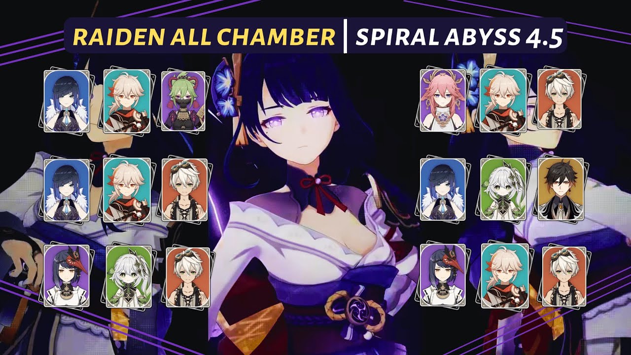 [Genshin Impact] | Raiden Multi Variant - Spiral Abyss 4.5 | All Chamber - Floor 12 (9★)