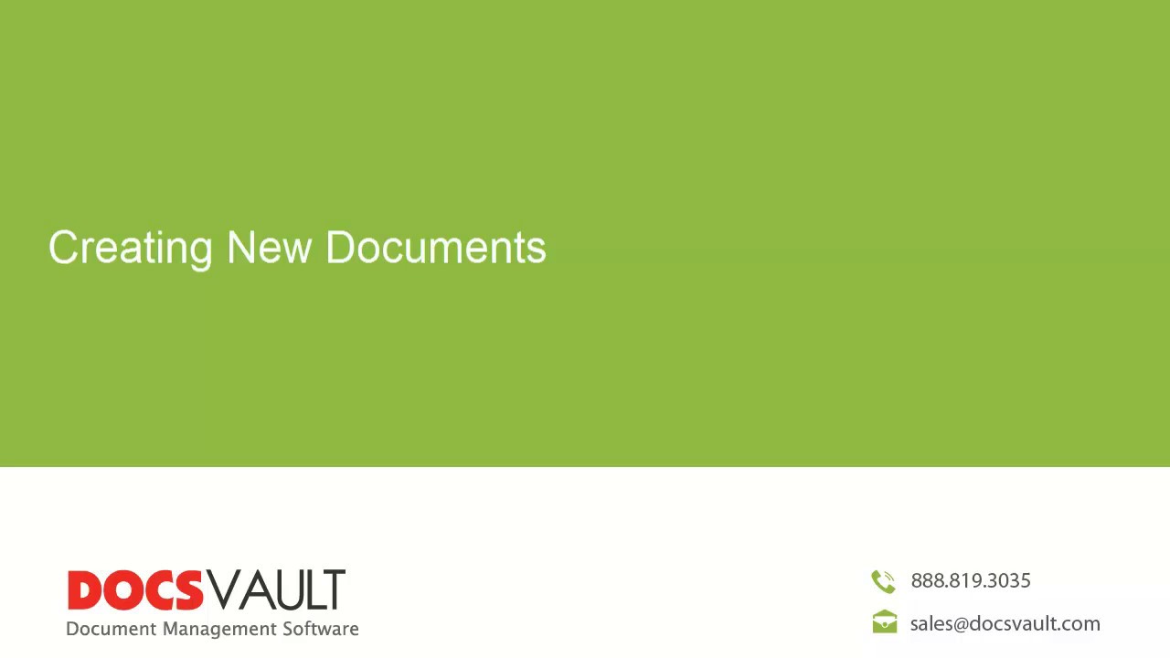 Creating Word/Excel Documents within Docsvault Document Management System